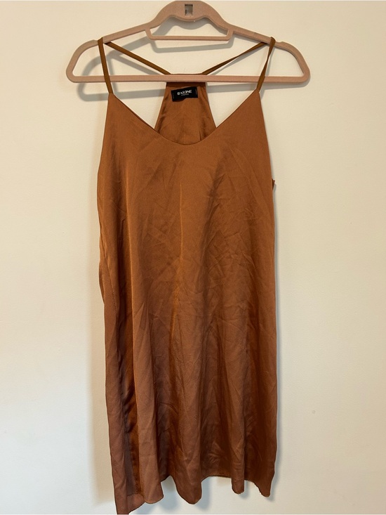Babaton Dresses & Skirts - Babaton Rust Satin Slip Mini Dress - Warm Brown